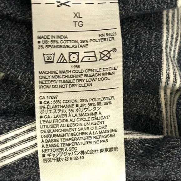 Crew Neck Jersey Preppy Navy Stripes Size XL - Picture 4 of 10